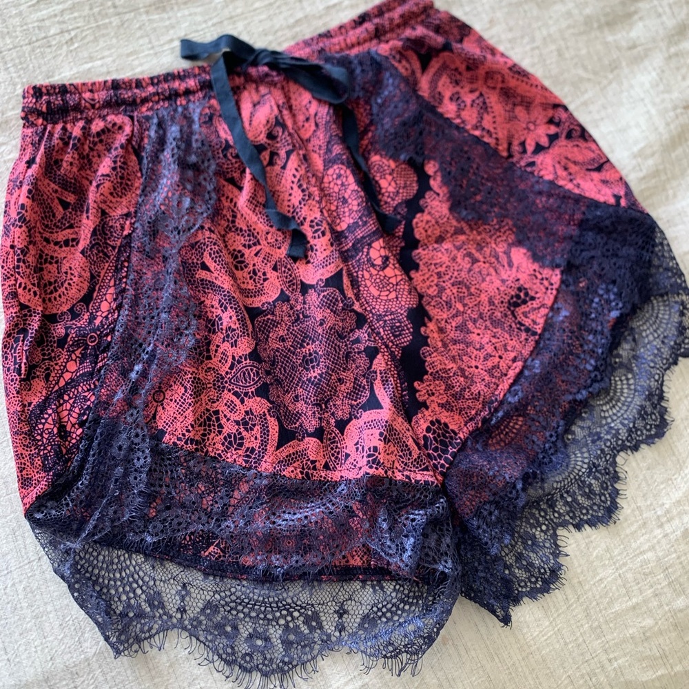 Lace shorts.